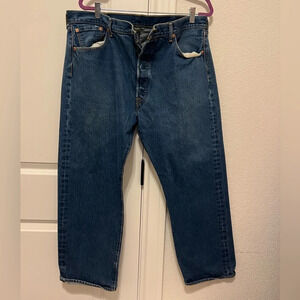 501 Levi’s Dark Wash with Button Up Waist